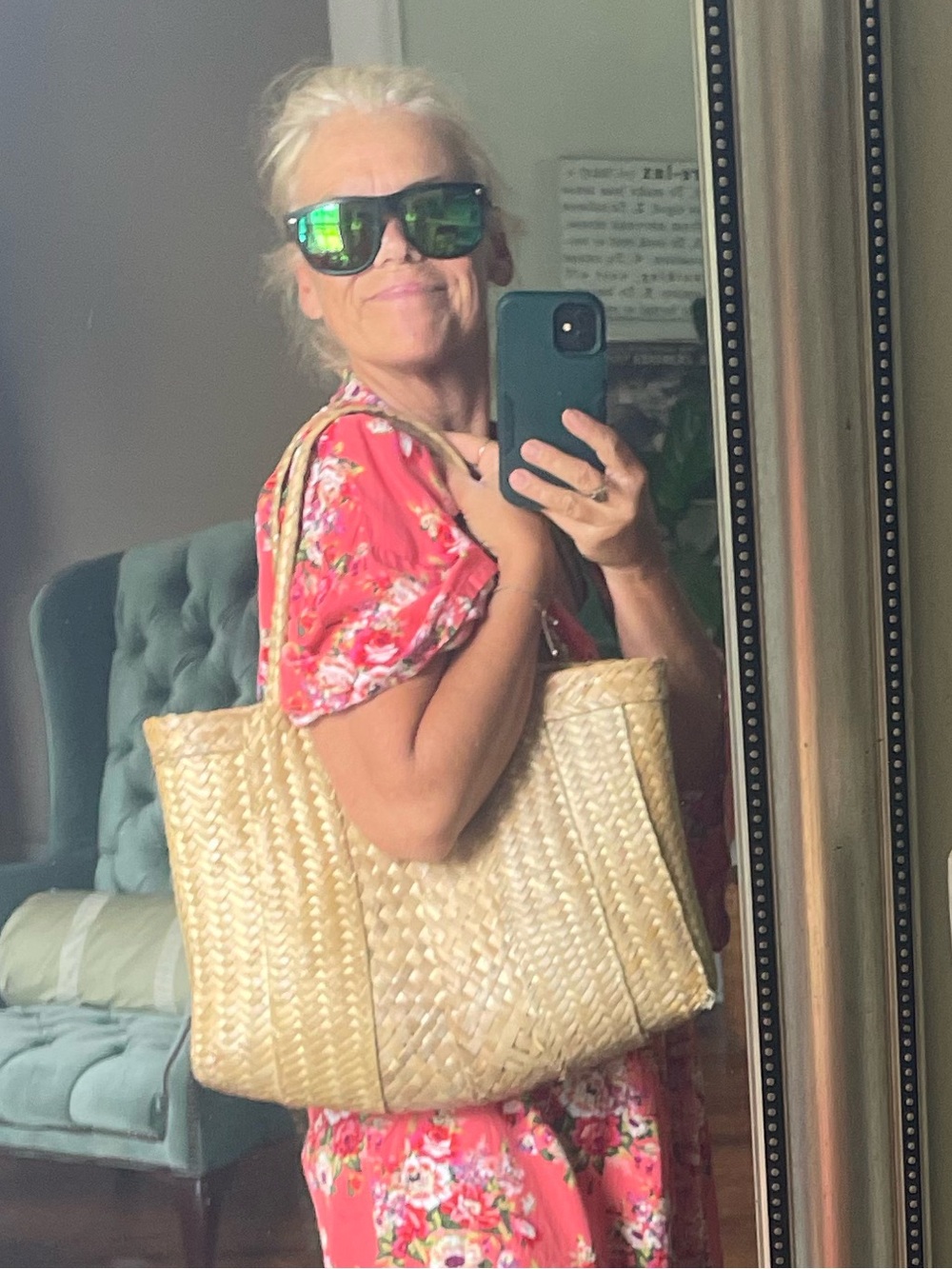 Hand Crafted Natural Straw Tote Bag